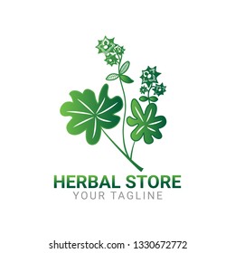 Simple and minimalist herbal logo. Suitable for herb, medicine, apothecary-related brand