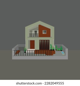 Simple minimalist home design but looks luxurious Illustration of a minimalist modern house