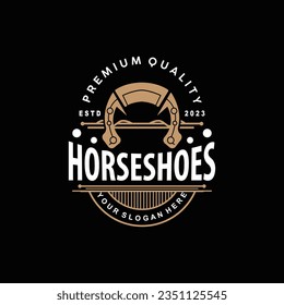 Simple Minimalist Horseshoe Logo, Western Cowboy Farm Ranch Retro Vintage Retro Design
