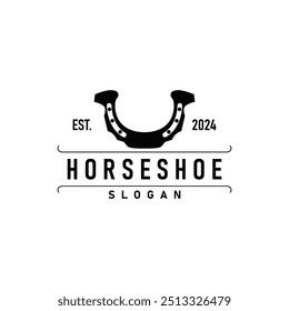 Logotipo minimalista simple de la herradura, diseño retro de Antiguas de Western Cowboy Farm Ranch