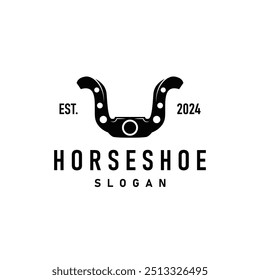 Logotipo minimalista simple de la herradura, diseño retro de Antiguas de Western Cowboy Farm Ranch