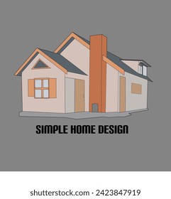 Simple minimalist house design vector