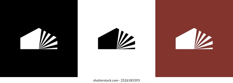 Logotipo minimalista simple de la casa con líneas limpias y Formas geométricas, perfecto para la arquitectura moderna, bienes raíces o negocios relacionados con el hogar. Diseño elegante y contemporáneo