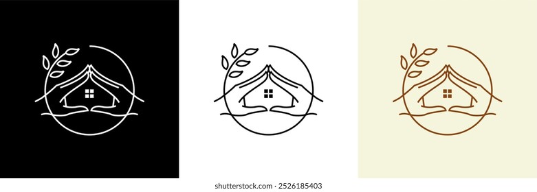 Logotipo minimalista simple de la casa con líneas limpias y Formas geométricas, perfecto para la arquitectura moderna, bienes raíces o negocios relacionados con el hogar. Diseño elegante y contemporáneo