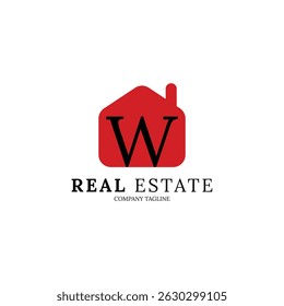 Simple and minimalist house logo with letter W for your brand