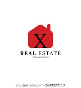 Simple and minimalist house logo with letter X for your brand