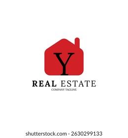 Simple and minimalist house logo with letter Y for your brand
