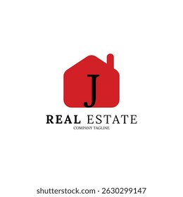 Simple and minimalist house logo with letter J for your brand