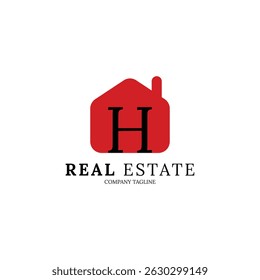 Simple and minimalist house logo with letter H for your brand