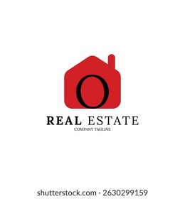 Simple and minimalist house logo with letter O for your brand