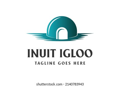 Simple Minimalist Ice Inuit Igloo House Logo Design Vector