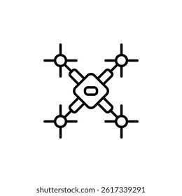 A simple minimalist icon design representing a drone technology concept