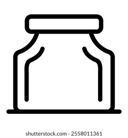 Simple and minimalist icon of a glass jar with a wide neck and a lid, ideal for representing food storage or preservation concepts