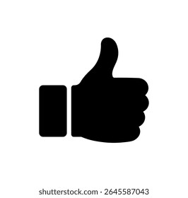 Simple and minimalist icon of a hand with a thumbs-up and social media like count