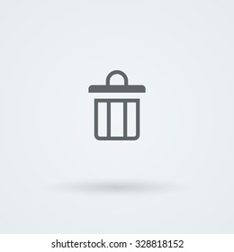 Simple, minimalist icon with the image of the garbage can. Logo. Button. Symbol.