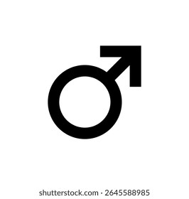 Ícone simples e minimalista de um sinal ou símbolo de masculinidade ou homem