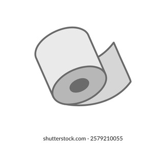 Simple, minimalist icon of a toilet paper roll.  Perfect for hygiene product websites, blogs, or infographics needing a clean, modern design.