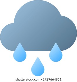 einfacher minimalistischer Ikonenvektor einer Regenwolke