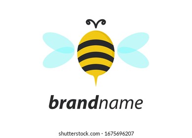Simple and Minimalist illustration logo design bee.