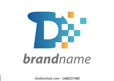 Simple and minimalist illustration logo design initial D flip data.