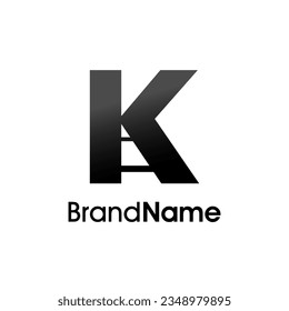 Diseño de logotipo de Ilustración simple y minimalista Camino inicial K. Logotipo bueno para cualquier empresa.