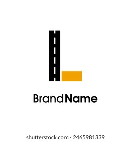 Simple and Minimalist Illustration logo design initial L combine with way icon in two color. Logo good for company related delivery, transportation and logistic.
