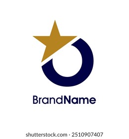 Simples e minimalista Ilustração design logotipo inicial O Combine com estrela. O logotipo pode ser usado em qualquer indústria e trabalhar em tamanho pequeno.