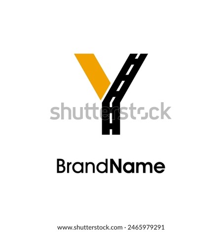 Simple and Minimalist Illustration logo design initial Y combine with way icon in two color. Logo good for company related delivery, transportation and logistic.