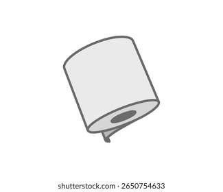 Simple, minimalist illustration of a paper towel roll.  Perfect for websites, apps, or infographics needing a clean, modern design element related to hygiene, cleanliness, or everyday essentials.
