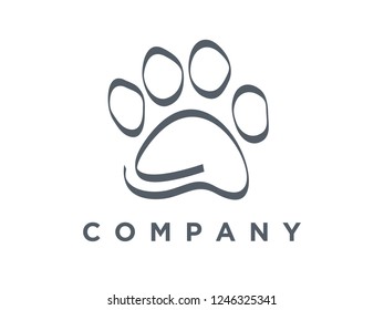 simple and minimalist illustration of paws.