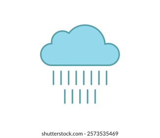 Simple, minimalist illustration of a rain cloud. Perfect for weather apps, websites, or educational materials.  The clean design and soft color palette make it versatile for various applications.