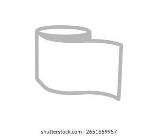 Ilustração simples e minimalista de um rolo de papel.  Perfeito para ícones de sites, design de aplicativos ou como um elemento gráfico sutil que representa limpeza, organização ou novos começos.