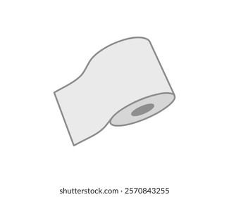 Simple, minimalist illustration of a roll of toilet paper. Perfect for websites, apps, infographics, or presentations needing a clean, modern design.