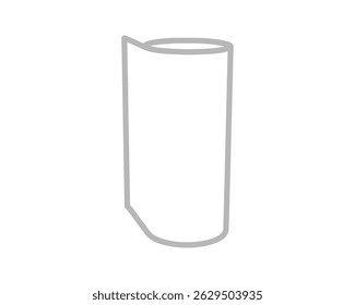 Ilustração simples e minimalista de um documento acumulado ou rolagem.  Perfeito para conceitos de conhecimento, armazenamento, informações ou arquivamento.