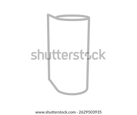Simple, minimalist illustration of a rolledup document or scroll.  Perfect for concepts of knowledge, storage, information, or archiving.