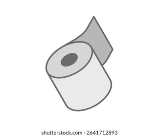 Simple, minimalist illustration of a toilet paper roll.  Perfect for infographics, websites, or app designs needing a clean, modern aesthetic.