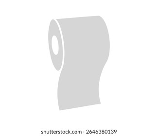 Simple, minimalist illustration of a toilet paper roll.  Perfect for hygiene, cleanliness, or bathroomrelated designs.