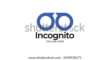 Simple and minimalist incognito typography and icon logo design