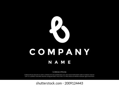 Simple Minimalist Initial Letter B Bee Butterfly Logo Design Vector