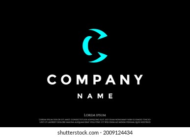 Simple Minimalist Initial Letter C for Crescent Logo Design Vector