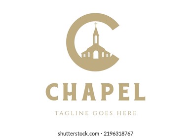 Simple Minimalist Initial Letter C for Christian Church Chapel Logo Design