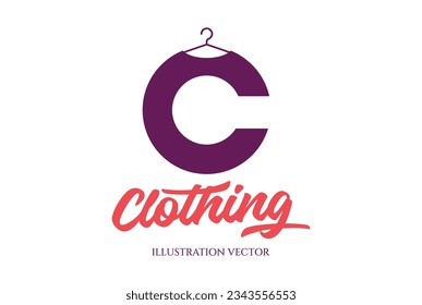 Simple Minimalist Initial Letter C for Clothing Fashion Icon Symbol Illustration Design Vector