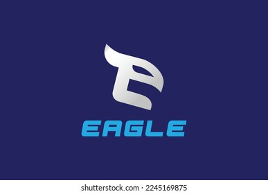 Simple Minimalist Initial Letter E for Eagle Sport Finance Logo Design