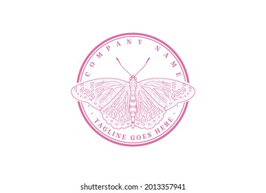 Simple Minimalist Insect Butterfly for Beauty Fashion Logo Design Vector