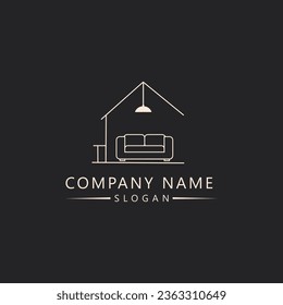 Simple minimalist interior logo design template