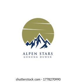simple minimalist landscape mountain logo design
