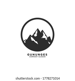 simple minimalist landscape mountain logo design