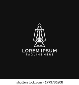 Simple minimalist lantern light logo design