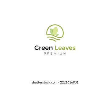 Diseño de logotipo de hoja simple y minimalista. Logo de Green Leave