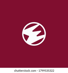 Einfache und minimalistische Buchstaben E Logo auf Kreis